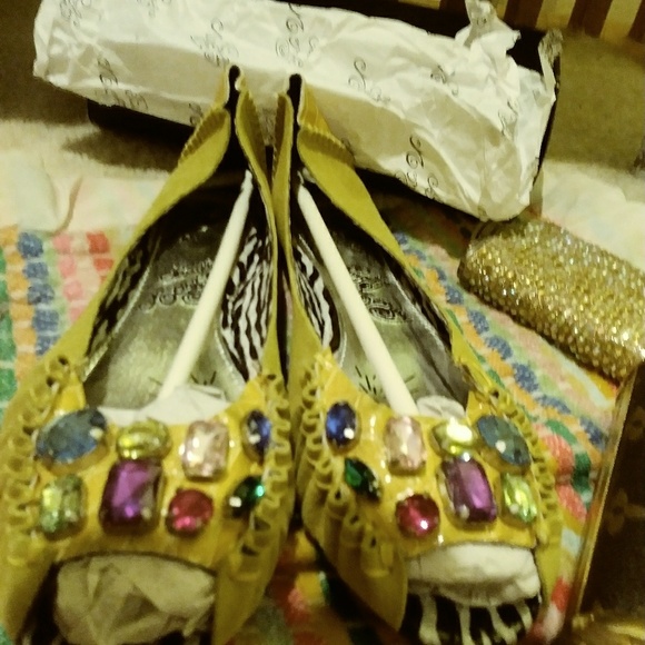 New naughty monkey mod disco jeweled flats suade - Picture 2 of 3